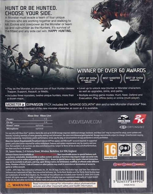 Evolve - I folie - XBOX One (B Grade) (Genbrug)